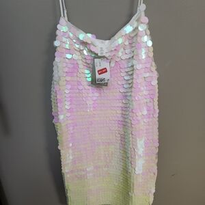 H&M Iridescent Sequin Mini Dress